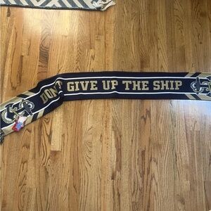 USNA Navy Blue and Gold Scarf with Nautical Design